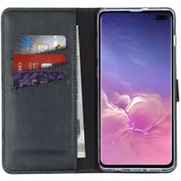Selencia Echtleder Klapphülle Samsung Galaxy S10 Plus - Grün