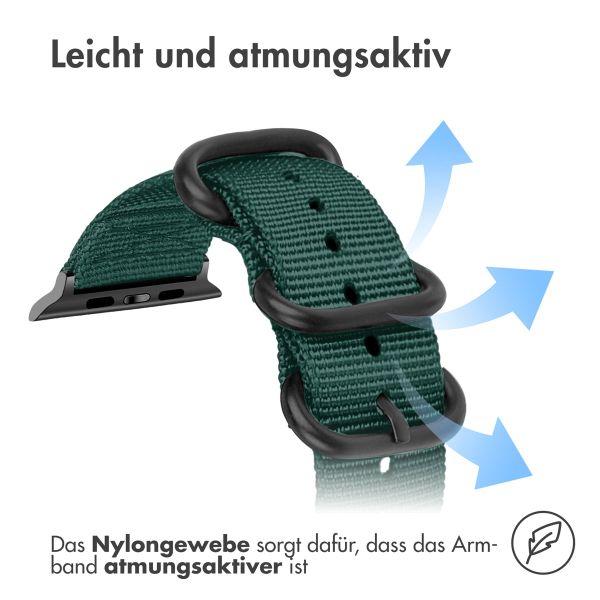 imoshion Nylonarmband für das Apple Watch Series 1-10 / SE / Ultra (2) - 42/44/45/46/49 mm - Dunkelgrün