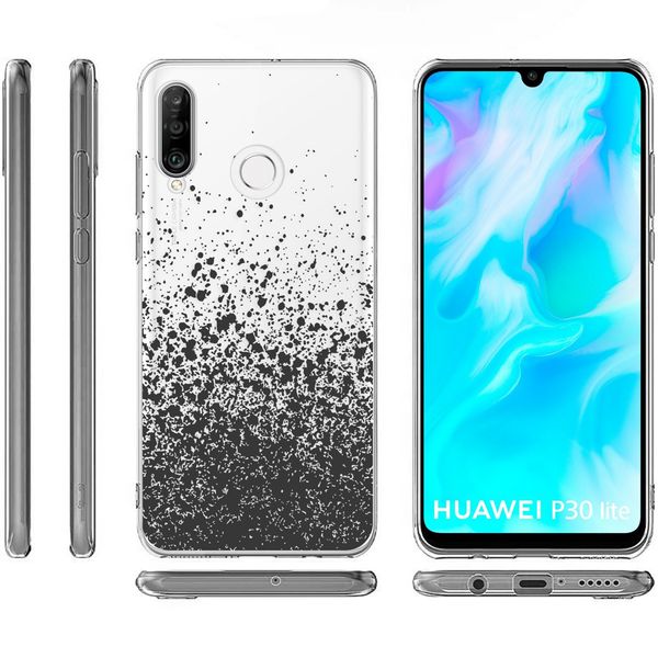 imoshion Design Hülle Huawei P30 Lite - Spritzer - Schwarz