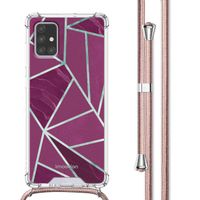 imoshion Design Hülle mit Band Samsung Galaxy A71 - Bordeaux Graphic