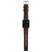 Nomad Modernes Lederarmband für das  Apple Watch Series 1 t/m 11 / SE / Ultra (44/45/46/49 mm) - Brown / Silver