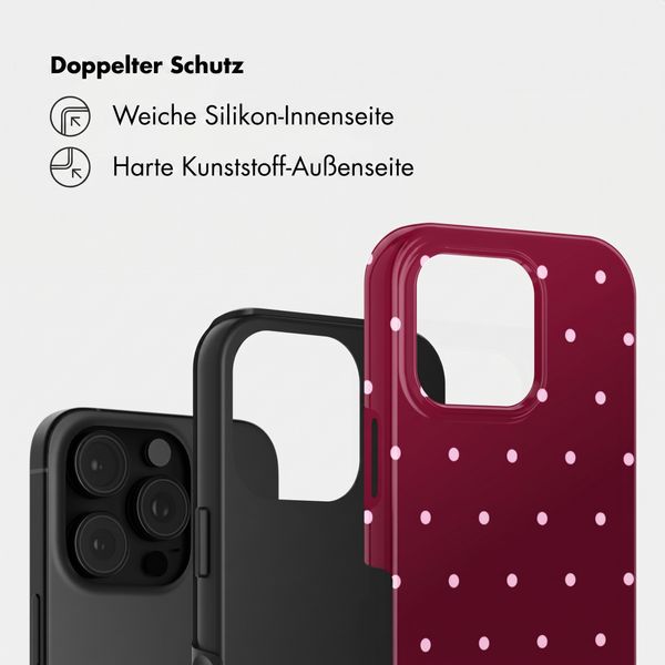 Selencia Vivid Back Cover Apple iPhone 16 Pro Max - Happy Dots Burgundy