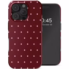 Selencia Vivid Rückabdeckung mit MagSafe Apple iPhone 16 Pro Max - Happy Dots Burgundy