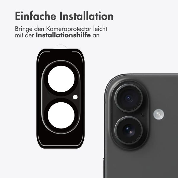 imoshion Kameraprotektor aus Glas 2er-Pack für das Apple iPhone 16 / 16 Plus - Schwarz