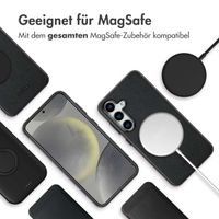 Accezz MagSafe Leather Backcover für das Samsung Galaxy S25 - Onyx Black