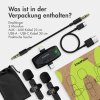 imoshion Duo Pack Mikrofon für Telefon - Ansteckmikrofon - Kabellos - Bluetooth / Lightning / USB-C