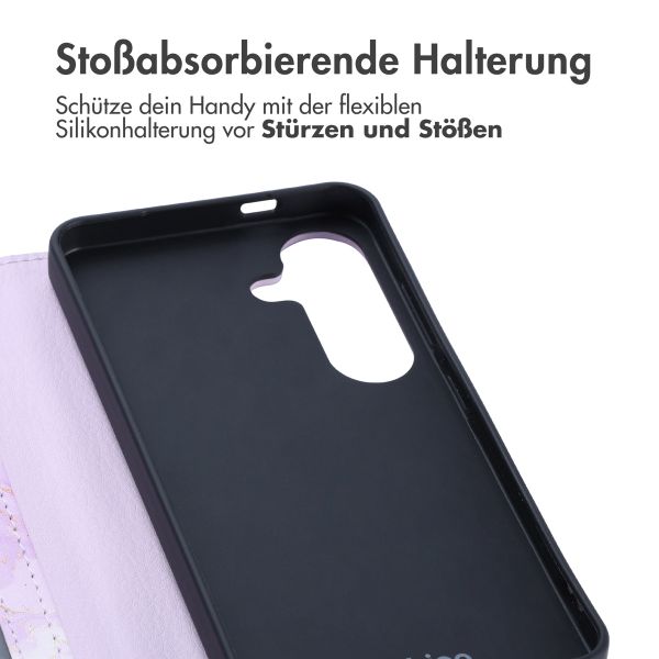 imoshion Design Klapphülle für das Samsung Galaxy S25 - Purple Marble