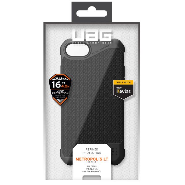UAG Back Cover Metropolis LT für das Apple iPhone SE (2022 / 2020) / 8 / 7 / 6(s) - Schwarz