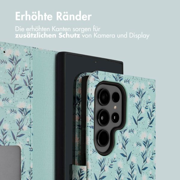imoshion Design Klapphülle Samsung Galaxy S24 Ultra - Blue Flowers