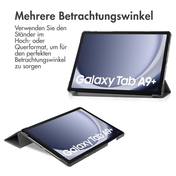 imoshion Trifold Klapphülle für das Samsung Galaxy Tab A9 Plus - Schwarz