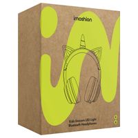 imoshion Kabellose Kinderkopfhörer Unicorn LED Light - Dezibelbegrenzer - Mit AUX-Kabel - Soft Blue / Yellow