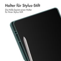 imoshion Trifold Hardcase Klapphülle für das Samsung Tab S10 Plus / Tab S9 FE Plus / Tab S9 Plus 12.4 Zoll - Grün