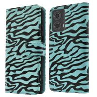 imoshion Design Klapphülle Motorola Moto G24 Power - Black Blue Stripes