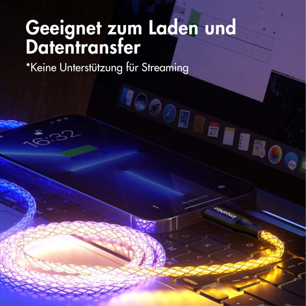 imoshion Leughtendes Schnellladekabel RGB - USB-C zu Lightning Kabel - 1 Meter