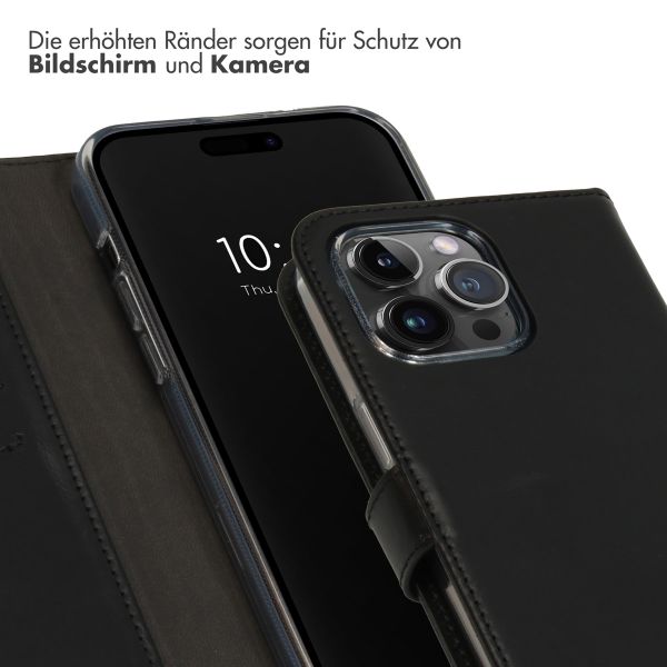 Selencia Echtleder Klapphülle Apple iPhone 15 Pro Max - Schwarz