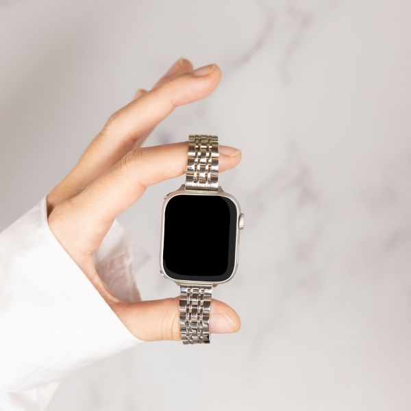 Selencia Jubilee inspiriertes schmales Edelstahlarmband für Apple Watch | 38/40/41/42 mm - Silber