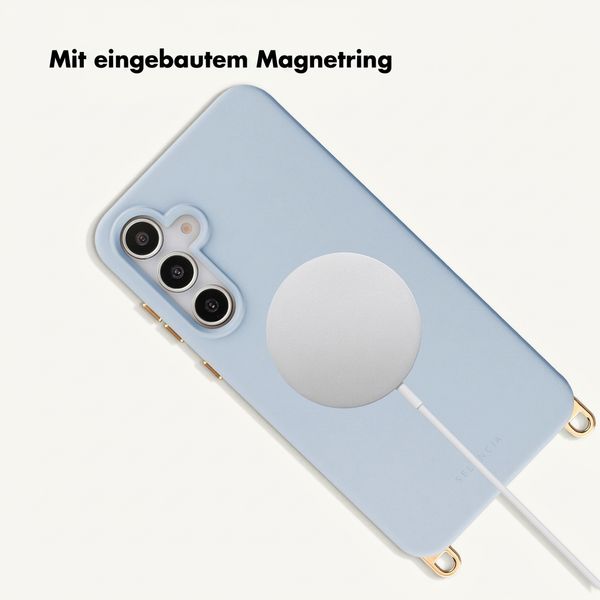 Selencia Rivièra Backcover mit MagSafe mit abnehmbaren Haken Samsung Galaxy S25 / S24 - Powder Blue