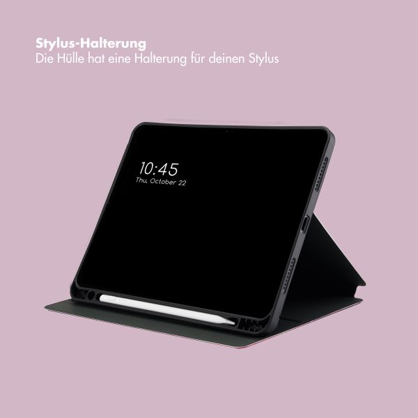 Selencia Vivid Klapphülle für das iPad 11 (2025) 11 Zoll / iPad 10 (2022) 10.9 Zoll - Marble Plum