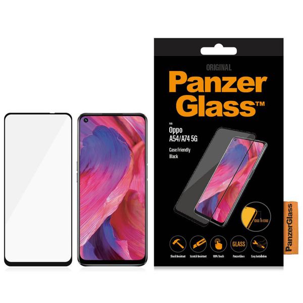 PanzerGlass Case Friendly Displayschutzfolie Oppo A74 (5G) / A54 (5G) -Schwarz