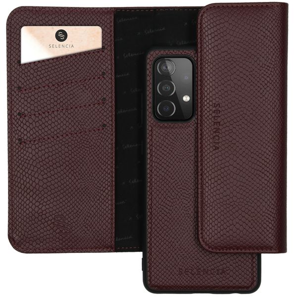 Selencia Clutch Klapphülle mit herausnehmbarem Backcover Samsung Galaxy A52(s) (5G/4G) - Dunkelrot