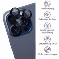 imoshion 2er-Pack Objektivschutz für Kamera für das Apple iPhone 15 Pro / 15 Pro Max - Blue Titanium
