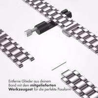 Selencia Slim Stahlgliederarmband für das  Apple Watch Series 1 t/m 9 / SE (38/40/41 mm) | Series 10 / 11 (42 mm) - Silber