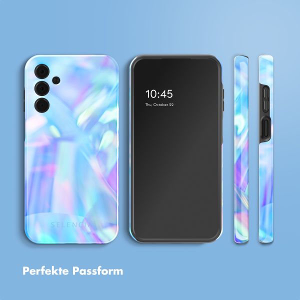 Selencia Vivid Tough Back Cover für das Samsung Galaxy A15 - Holographic Blue Dream