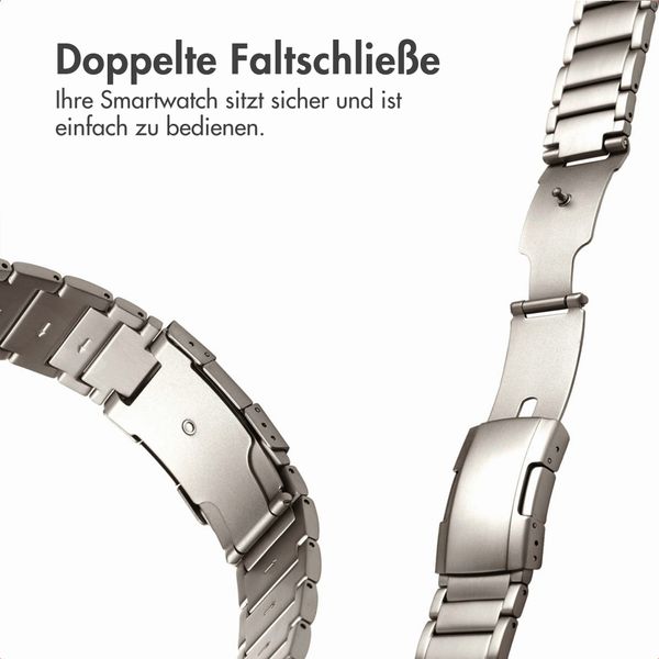 Accezz Mattes Titanstahlarmband -   Garmin 22 mm Anschluss - Titanium