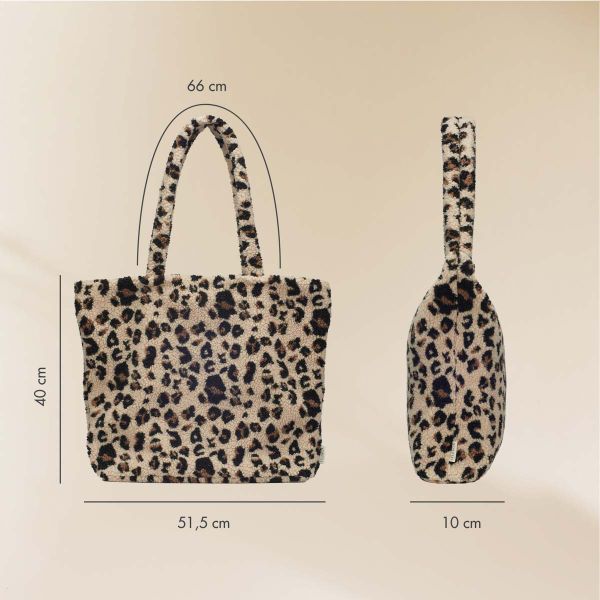 Selencia Zaya Tote Bag - Teddy Laptoptasche 16 Zoll - Leopard