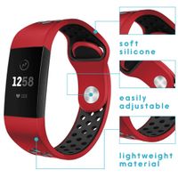 imoshion Silikonband Sport Fitbit Charge 3 / 4 - Rot / Schwarz