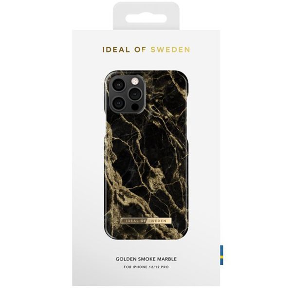 iDeal of Sweden Fashion Back Case iPhone 12 (Pro) - Golden Smoke Marble