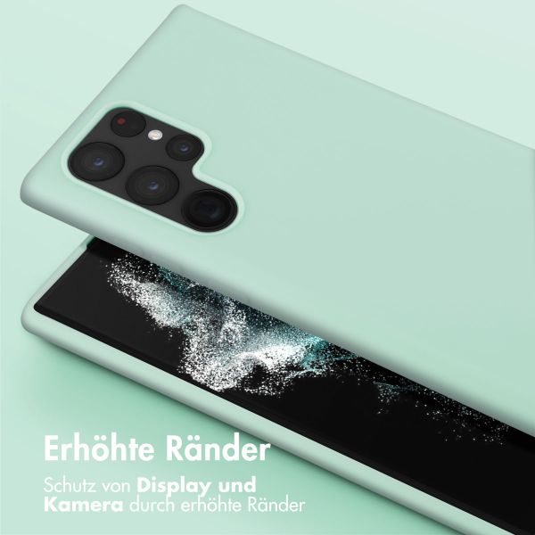 Selencia SilikonHülle mit abnehmbarem Band Samsung Galaxy S22 Ultra - Türkis