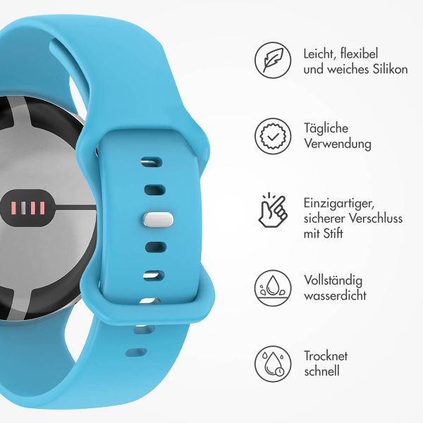 imoshion Silikon-Armband⁺ für  Google Pixel Watch 3 / 4 (45 mm) - Größe L - Blau