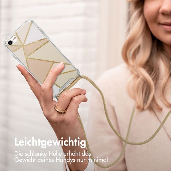 imoshion Design Hülle mit Band Apple iPhone SE (2022 / 2020) / 8 / 7 - Beige Graphic