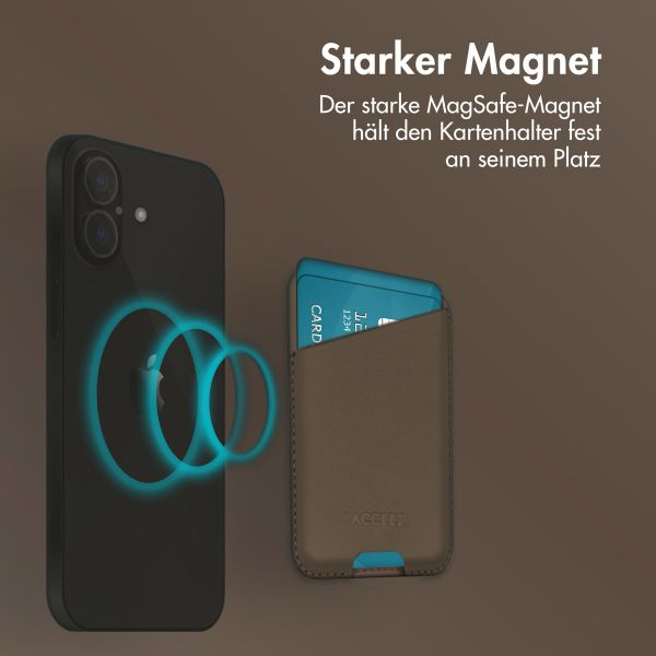 Accezz Lederkartenhalter - Geeignet für MagSafe und Qi2 - Coffee Brown