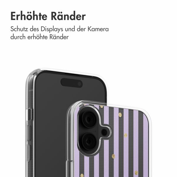 imoshion  Design Hülle für das iPhone 16 - Sparkle Lines Lavender