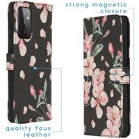 imoshion Design TPU Klapphülle Samsung Galaxy A72 - Blossom Watercolor Black