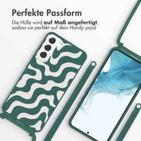 imoshion SilikonHülle design mit Band Samsung Galaxy S22 Plus - Petrol Green Groovy