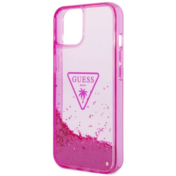 Guess Liquid Glitter Back Cover für das iPhone 14 - Fuchsia