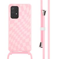 imoshion Silikonhülle design mit Band für das Samsung Galaxy A52(s) (5G/4G) - Retro Pink