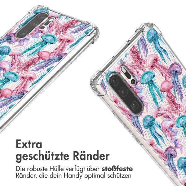 imoshion Design Hülle mit Band für das Huawei P30 Pro - Jellyfish Watercolor