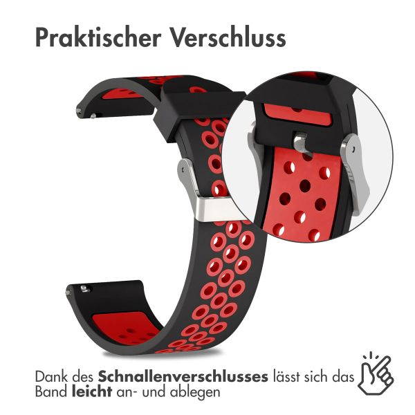 imoshion Silikonband Sport - 24-mm-Universalanschluss - Schwarz/Rot