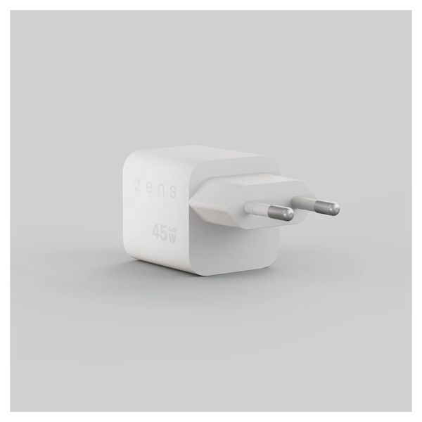 Zens Kompaktes Ladegerät 2x USB-C 45W - Netzteil - Weiß