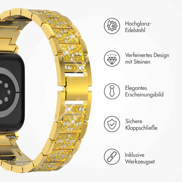 Selencia Sparkle Armband für die Apple Watch Series 1 bis 9 / SE (38/40/41 mm) | Series 10 (42 mm) - Gold