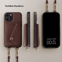 Selencia Sera HandyHülle mit Kordel und Umschlag-Kartenhalter Apple iPhone 12 Pro - Chocolate Brown