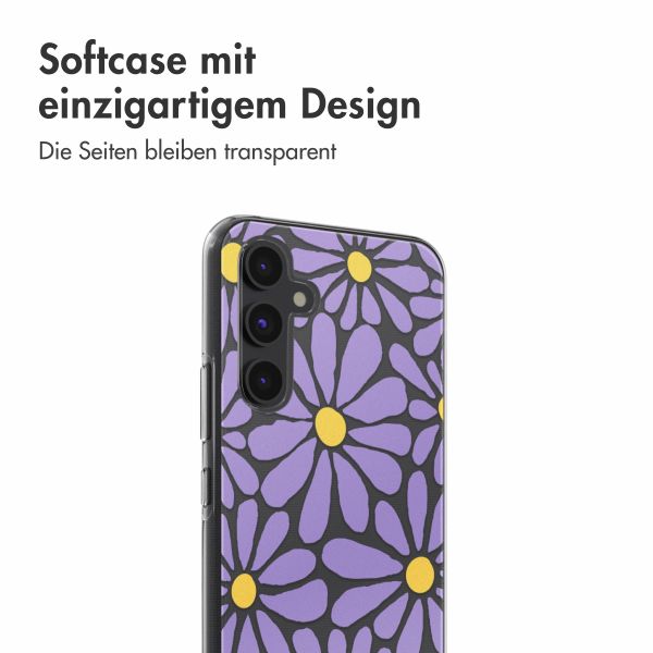 imoshion  Design Hülle für das Samsung Galaxy A54 - Tropical Violet Flowers Connect