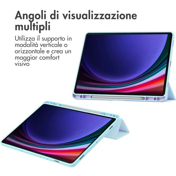 imoshion Trifold Hardcase Klapphülle Samsung Galaxy Tab S9 11.0 Zoll - Hellblau