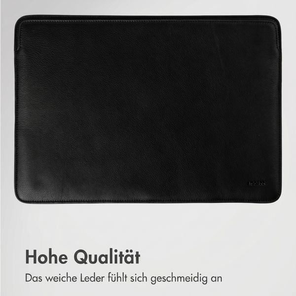 Accezz Leather Laptop Hülle Apple MacBook 15 Zoll - Laptop Sleeve - Schwarz