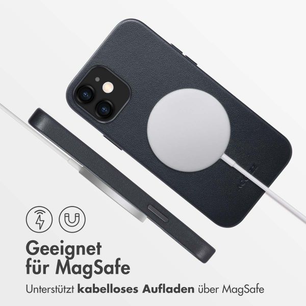 Accezz MagSafe Leather Backcover für das iPhone 12 (Pro) - Onyx Black