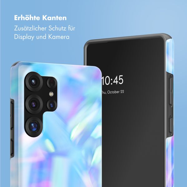 Selencia Vivid Tough Back Cover für das Samsung Galaxy S25 Ultra - Holographic Blue Dream